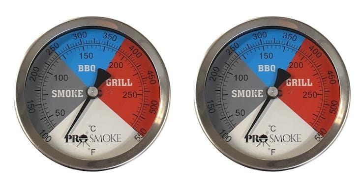 2 Pack BBQ Stainless Steel Grill Thermometer