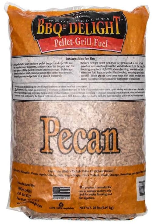 Back side of a 20lb-pack BBQr’s Delight Wood Pellet Grill Fuel – Pecan 