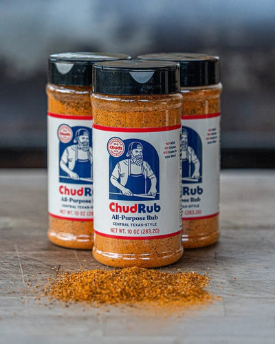 Three bottles of Chud Rub with front label facing  forward