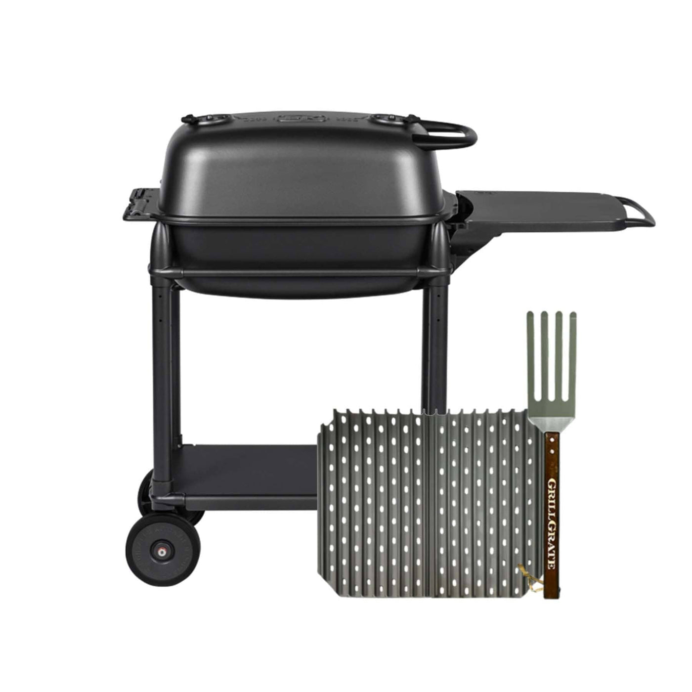 PK 300 grill by PK Grills, rack and grilling fork