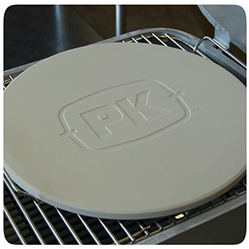 PK Grills Pizza Stone on a grill