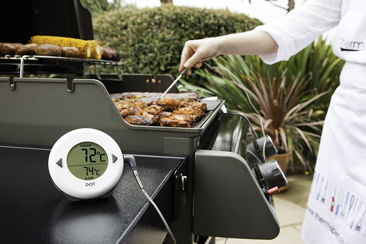 Thermapen Dot Digital Thermometer on a grill